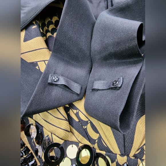 Nanette Lepore silk black gold goddess tank top blouse 10 - Picture 5 of 7